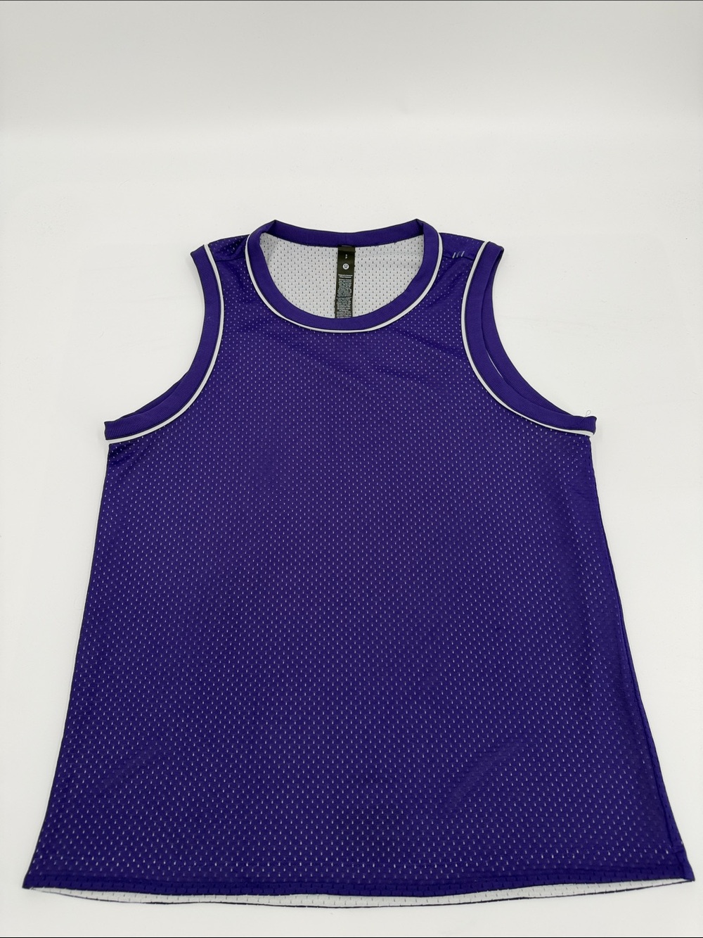 Women's Purple Mesh Sleeveless Athletic Reversible Tank Top